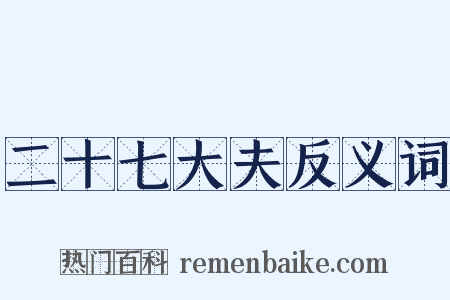 二十七大夫反义词是什么意思的图片